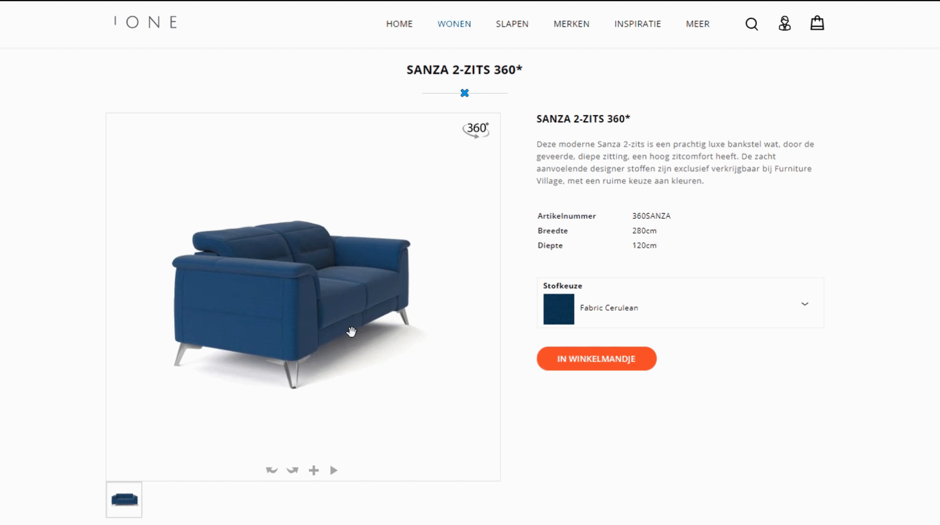 Product configuration with a 360 view