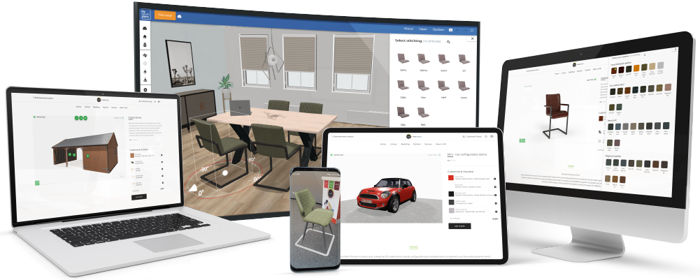 3D product configurator, AR, automated renders, ecommerce plugin