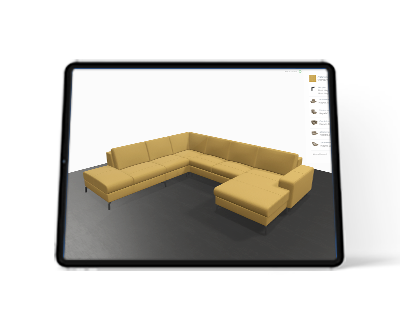 product 3d configurator - configurable sectional sofa product configurator