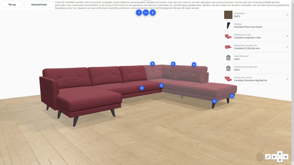 Sectional sofa configuration 3D - Henders & Hazel
