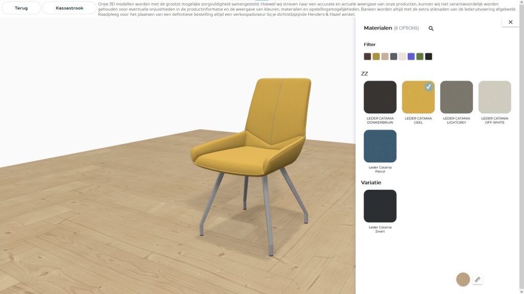 Dining chair configuration 3D - Henders & Hazel