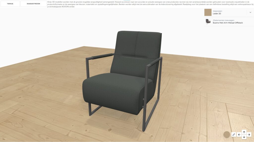 Chair upholstery configurator 3D - Xooon