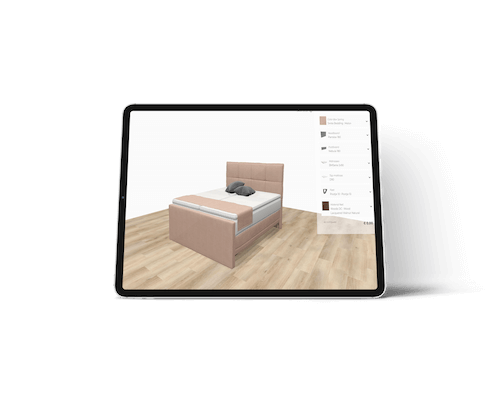 product 3d configurator - configurable boxspring product configurator