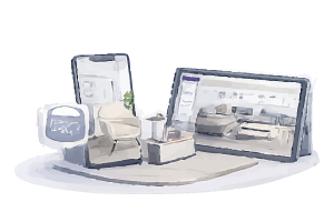 infographic icon of product configurator with multiple view options