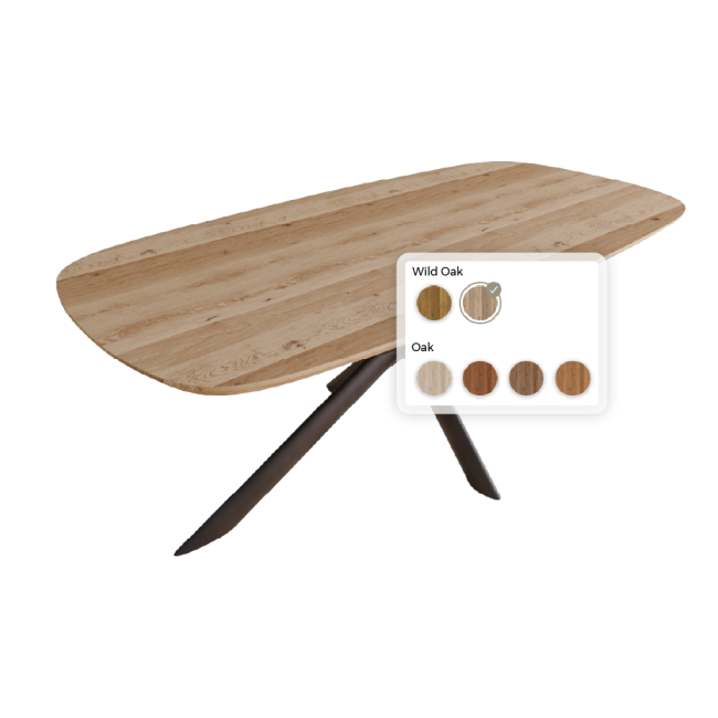 3d product configurator for tables preview